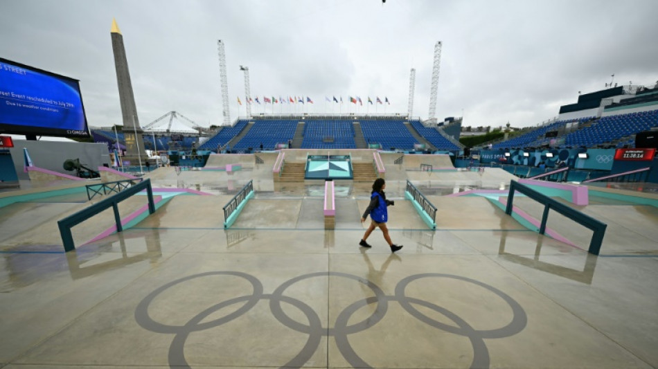 Chuva em Paris adia competi&ccedil;&atilde;o ol&iacute;mpica de skate street para 2&ordf; feira