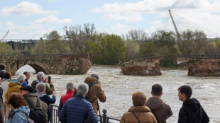 La crecida del r&iacute;o Tajo arrastra parte del puente romano de la ciudad espa&ntilde;ola de Talavera