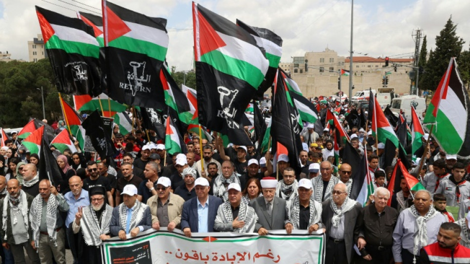 Les Palestiniens comm&eacute;morent la "Nakba", craignant que l'histoire ne se r&eacute;p&egrave;te
