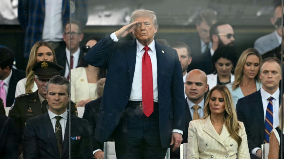 Trump flexes military might at parade as protests sweep US