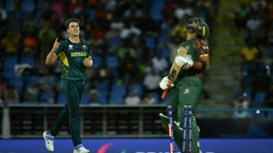 Cummins hat-trick as Australia hold Bangladesh to 140-8