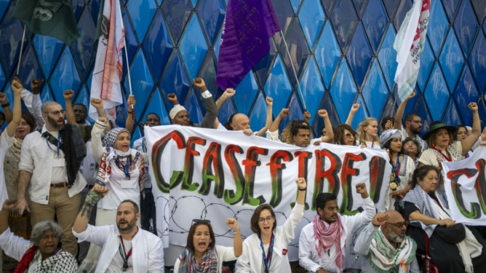 A la COP28, une manifestation strictement encadr&eacute;e en soutien aux Gazaouis 