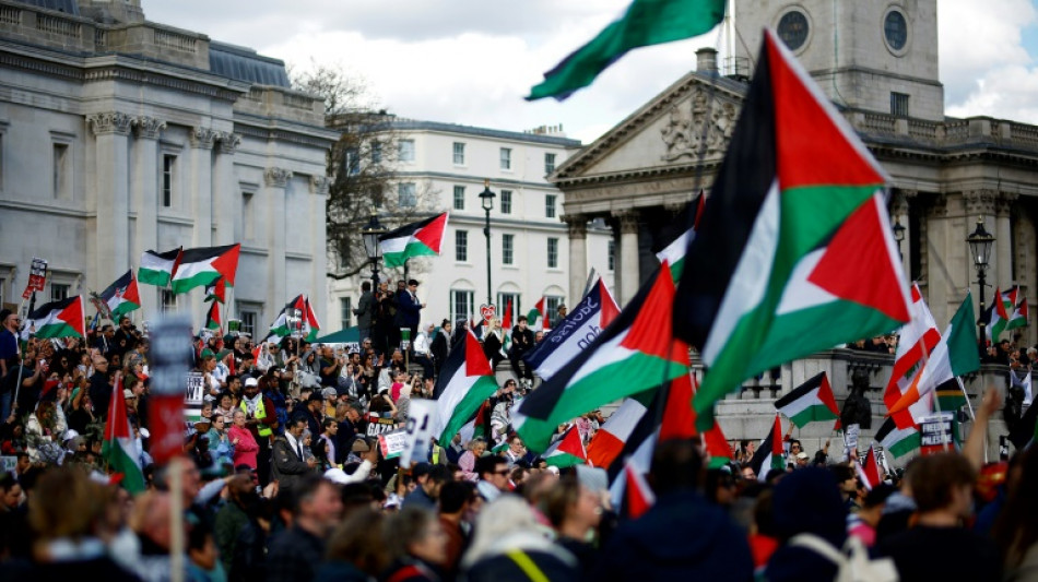 Milhares se re&uacute;nem em Londres em manifesta&ccedil;&atilde;o pr&oacute;-palestinos