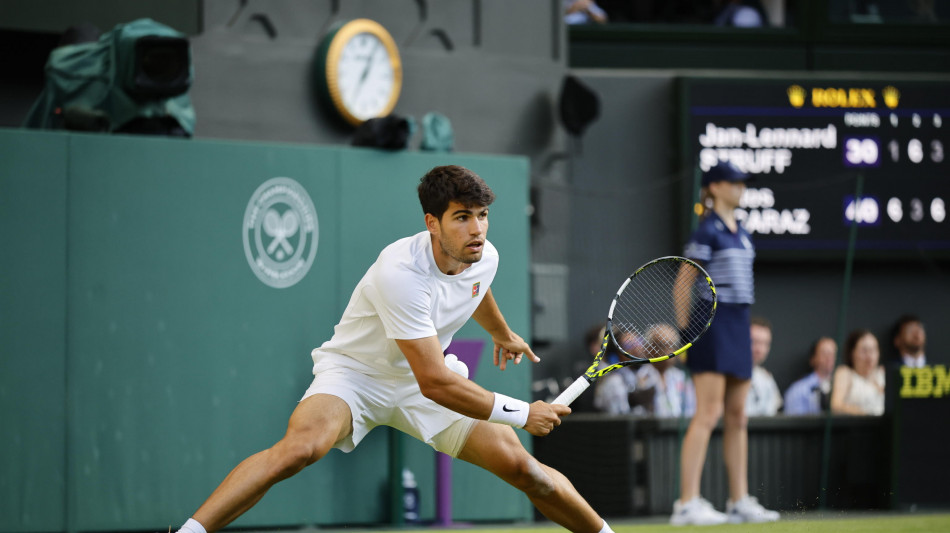 Wimbledon: Struff impegna Alcaraz ma vince lo spagnolo